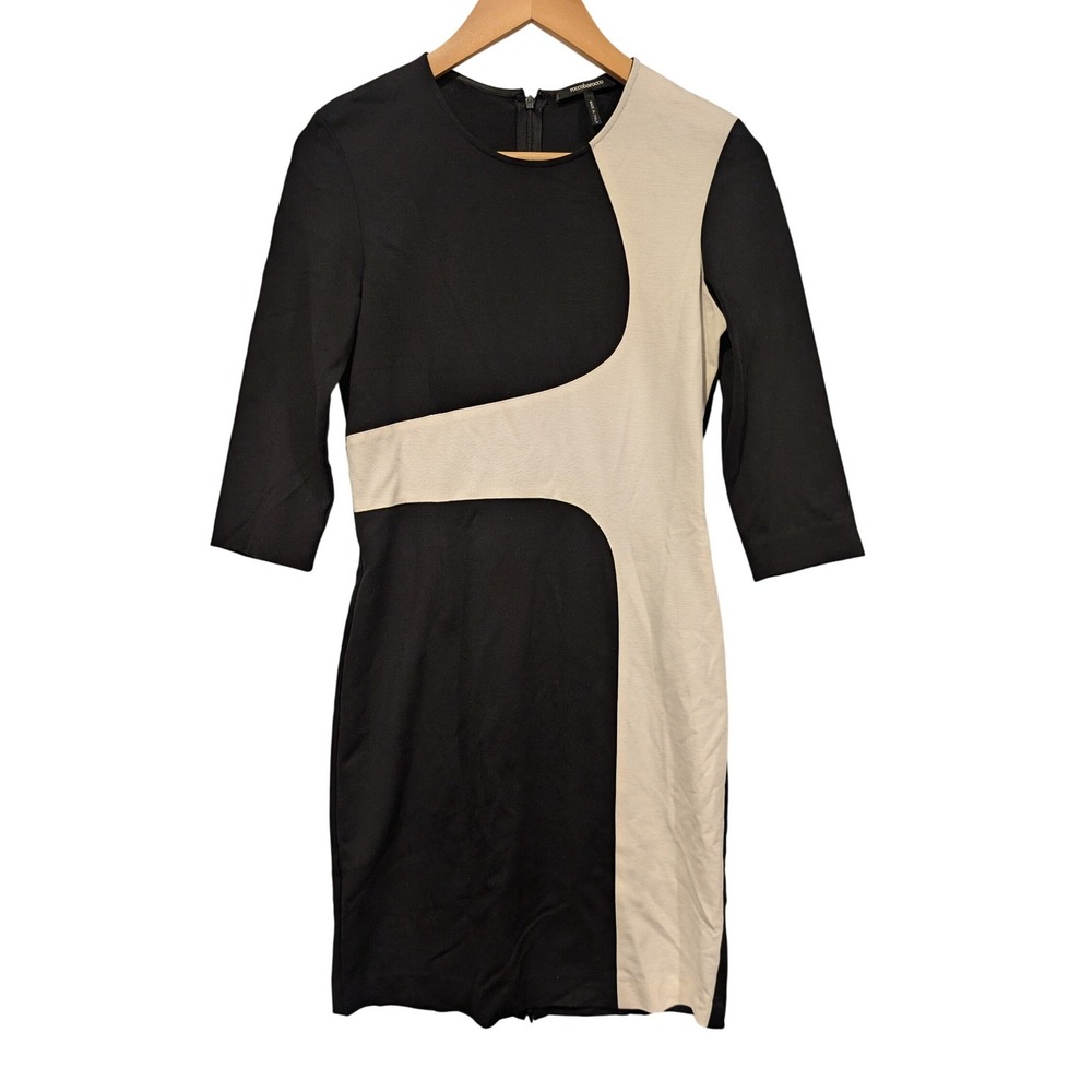 Roccobarocco Colorblock Sheath Dress Mod Sleek Office Party Italian Work Chic